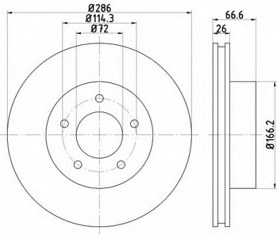 HELLA PAGID 8dd355114761 -  Тормозной диск